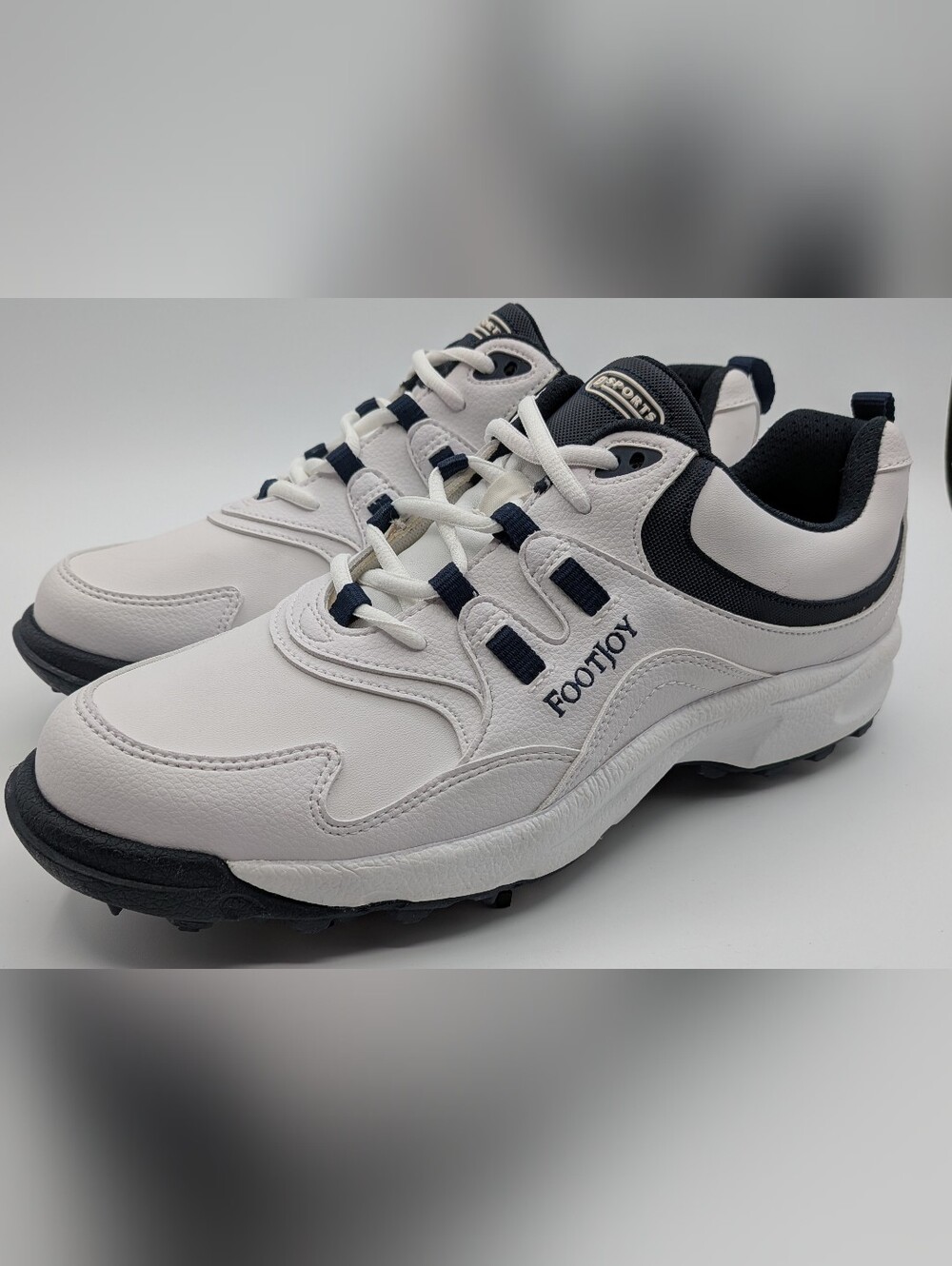 FootJoy Greenjoy White and Navy Leather Golf Shoes Sz10 (NEW)